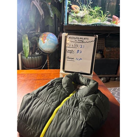 Eddie Bauer Puffer Premium Green Goose Down Full Zip Vest Mens Size Medium - Picture 9 of 9